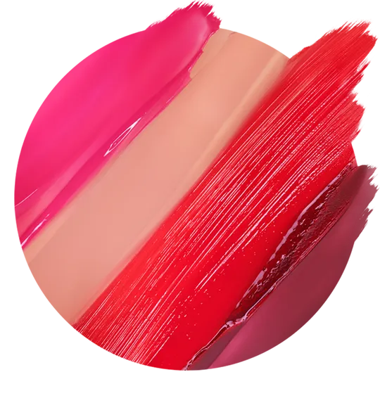 A swatch of Rare Beauty blush blends in multiple shades.